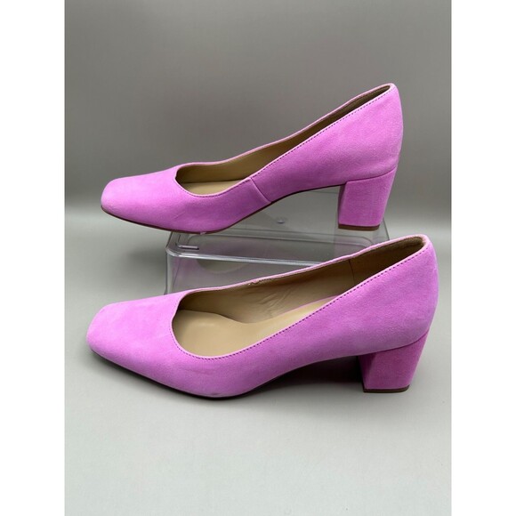 Naturalizer Karina Womens Suede Pumps Block Heel Wildrose Purple Size 6 - Picture 3 of 9